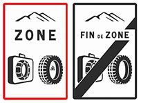 Panneaux routiers B58 et B59