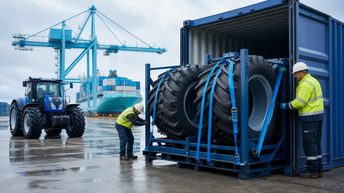 Agricultural tires prepared for international export