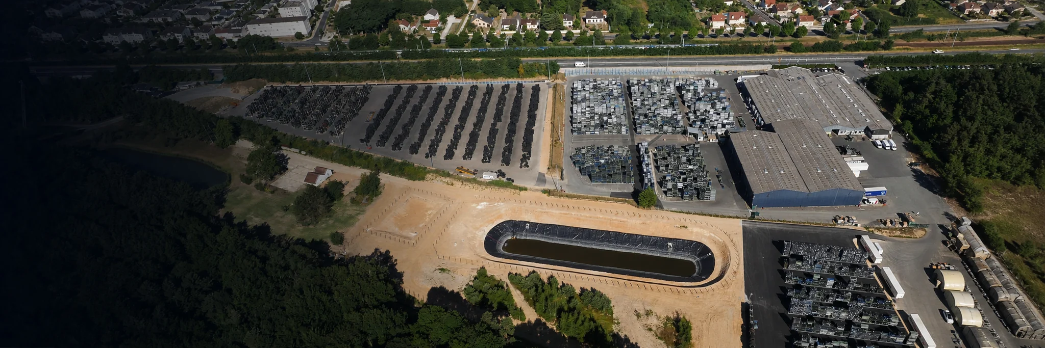 Vue aérienne réelle du site Copadex à Châlette-sur-Loing
